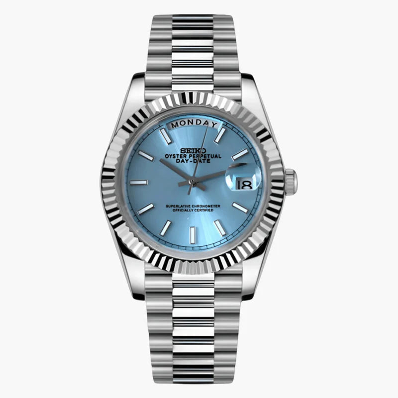 Seiko Day-Date Isblå