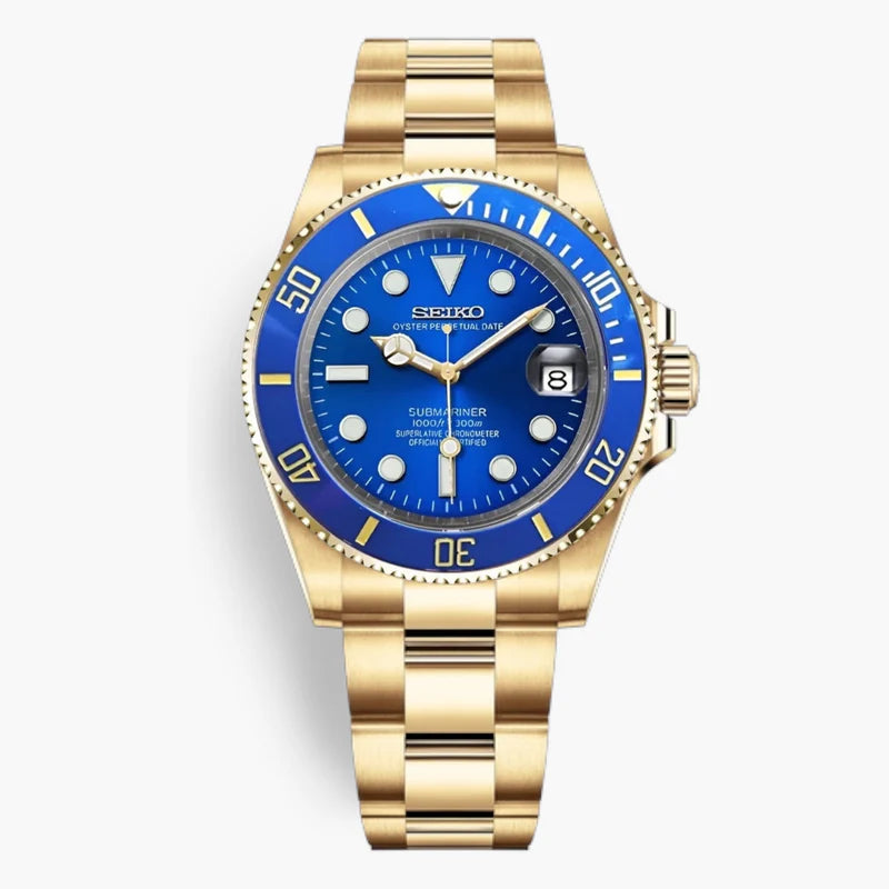 Seiko Submariner Blå Guld